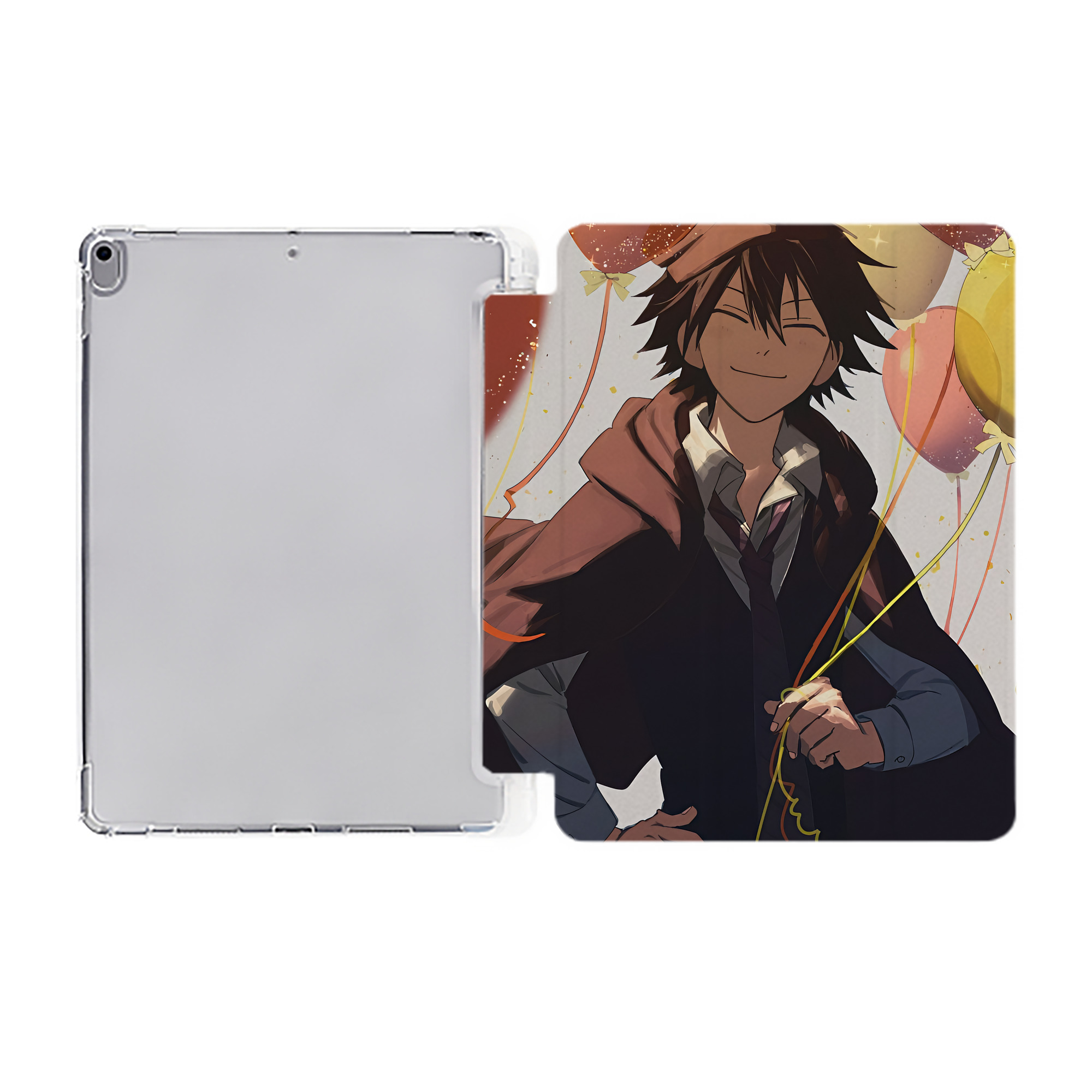 （画像用） 文豪ストレイドッグス Bungo Stray Dogs IPad ケース ペン収納付き 三つ折りスタンド PUレザー×シリコン 対応機種9.5/10.5/10.9インチ